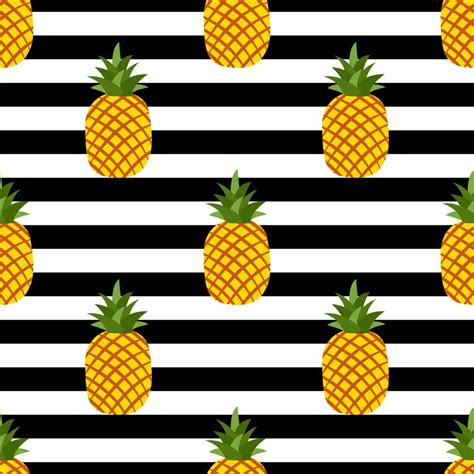 Pineapple Fruit Seamless Pattern Backgroundvector Illustration For Textile Print Wallpaper