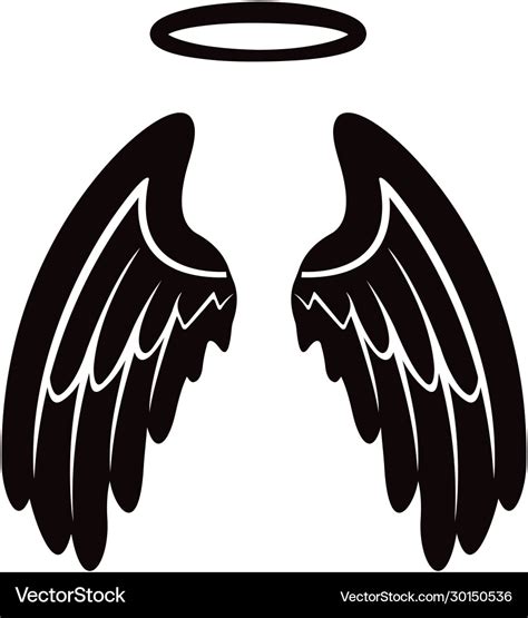 Angel wing with halo icon Royalty Free Vector Image