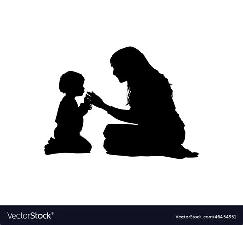 Mother And Child Silhouette Royalty Free Vector Image