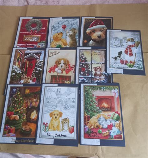 10 Handmade Cats and Dogs Themed Christmas Cards With - Etsy