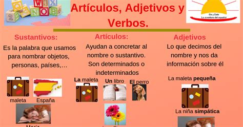 Paqui aula virtual de español Sustantivos artículos adjetivos y verbos