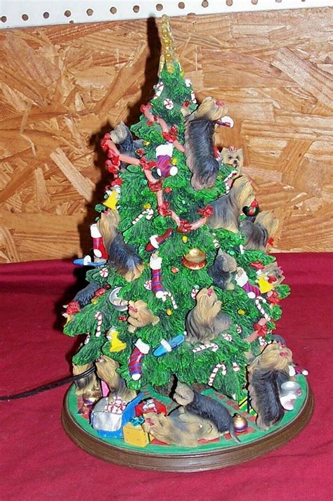 Vintage Yorkie The Danbury Mint Lighted Christmas Tree Old Yorkshire