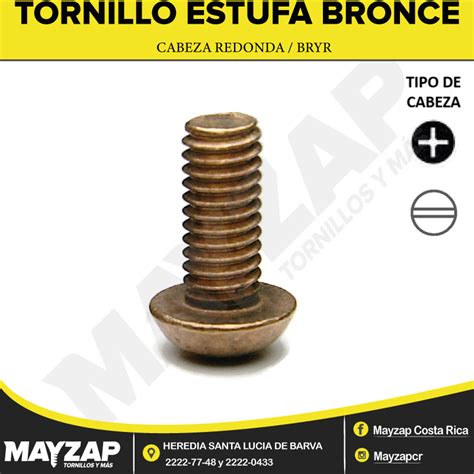 Tornillo Estufa Cabeza Cilindrica De Bronce De 1 8 Mayzap Tornillos