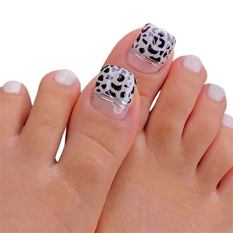 Amazon Outyua Short Press On Toenails Square False Toenail Glossy