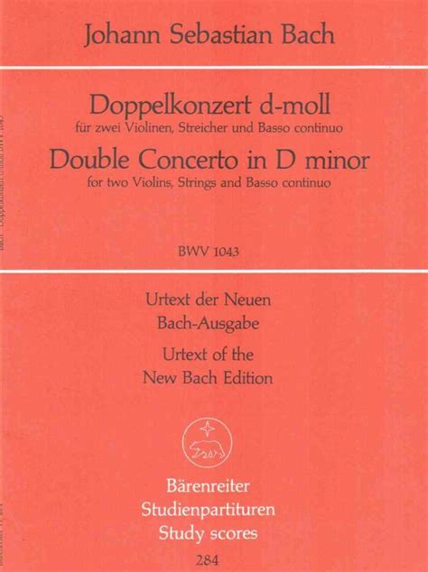 Doppelkonzert D Moll F R Zwei Violinen Streicher Und Basso