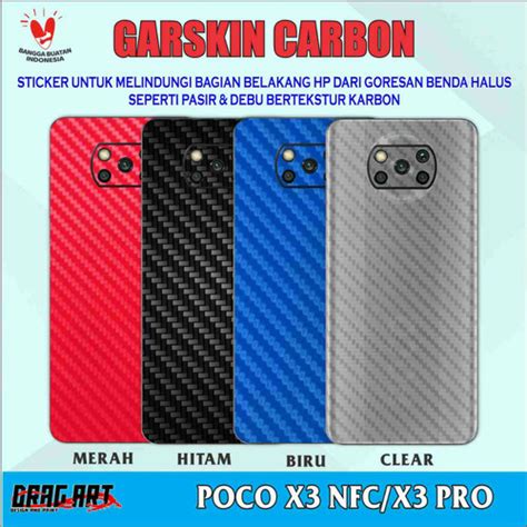 Promo Garskin Skin Karbon Carbon Xiaomi Poco X Nfc Pro Hitam Kab