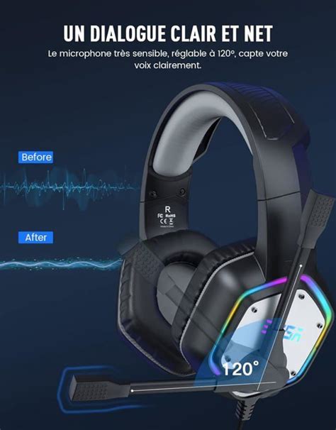 Casque Gaming Casque Gamer Usb Avec Micro Antibruit Casque Ps4 Usb Type C Avec Son Surround 7