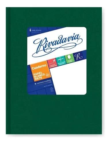 Cuaderno Rivadavia N1 16 X21 Forrado Verde 50 Hojas Rayadas