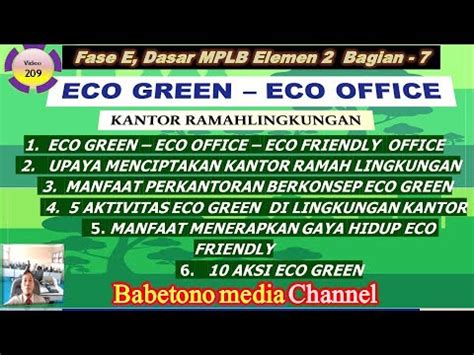 Eco Green Eko Office Kantor Ramah Lingkungan Materi Dasar MPLB