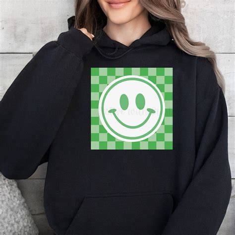 St Patricks Day Smiley Face Checkered Png St Patricks Sublimation Pod