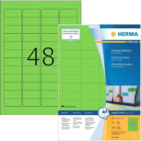 HERMA Etiquettes Universelles SPECIAL 45 7 X 21 2 Mm Vert Etiquette