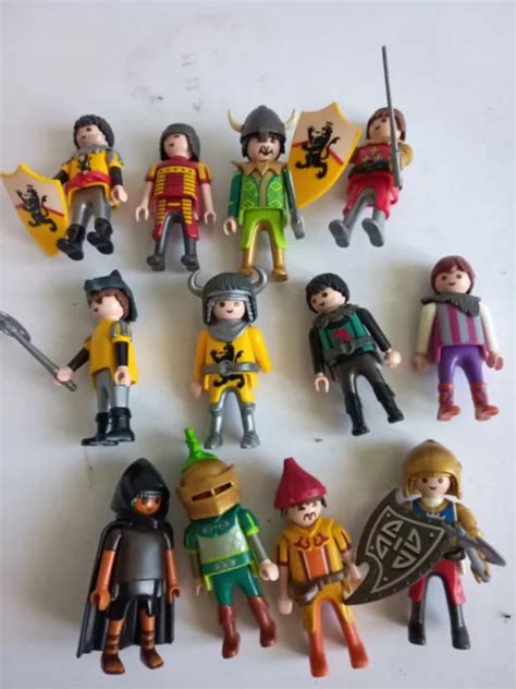 Playmobil Lot Personnages Divers Soldats Chevaliers Avec Armes Et