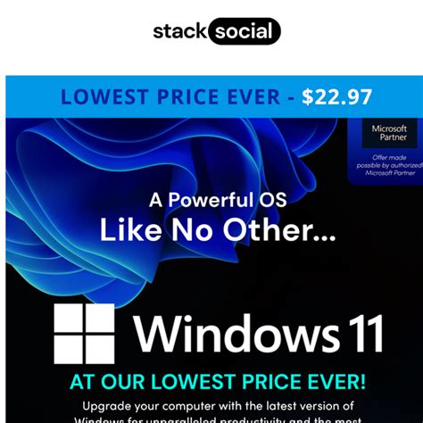 Windows 11 Pro Price Drop to $23! 🔥 - Stacksocial