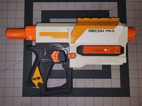 Nerf Modulus Recon MKII Blaster White Orange Gray Dart Blaster W 20