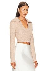 MORE TO COME Carly Deep V Sweater In Blush Nude REVOLVE