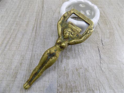 Vintage Bottle Opener Bronze Nude Girl Naked Sexy Lady Erotik Etsy