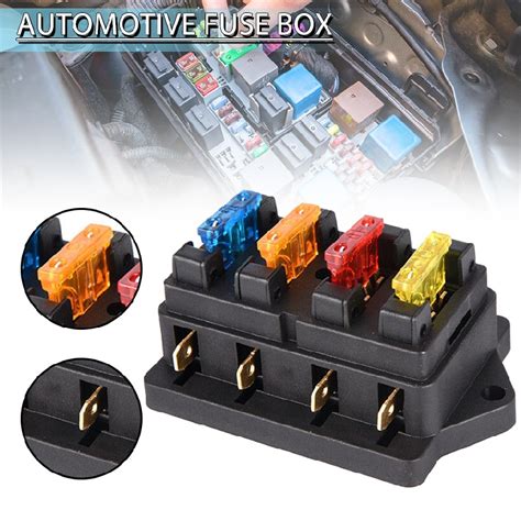 New Car 4 Way Circuit Standard ATO Blade Fuse Box Block Holder 12V 24V