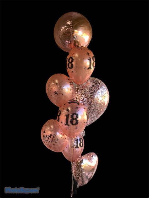 18th Birthday Balloons Rose Gold Balloon Bouquet Helium Balloon Hq