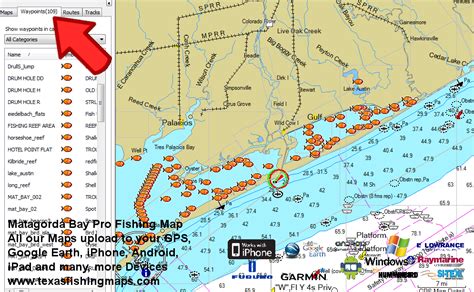 Matagorda Bay Fishing Map - Texas Fishing Maps and Fishing SpotsTexas ...