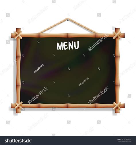 Cafe Menu Board Bamboo Frame Isolated Stock Vector (Royalty Free ...