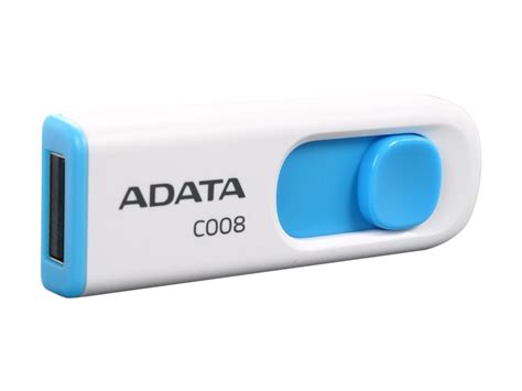 ADATA Classic Series 32GB Retractable USB 2.0 Flash Drive (White + Blue)