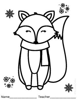 Coloring Pages: Winter Animals by The Library Toolbox | TPT