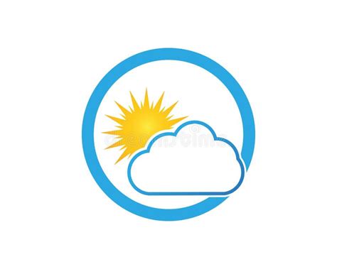 Cloud And Sun Weather Logo Design Template Stock Illustration