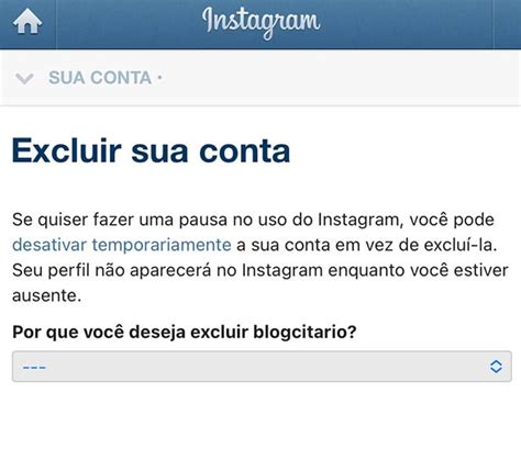 Como Excluir Conta Do Instagram Passo A Passo