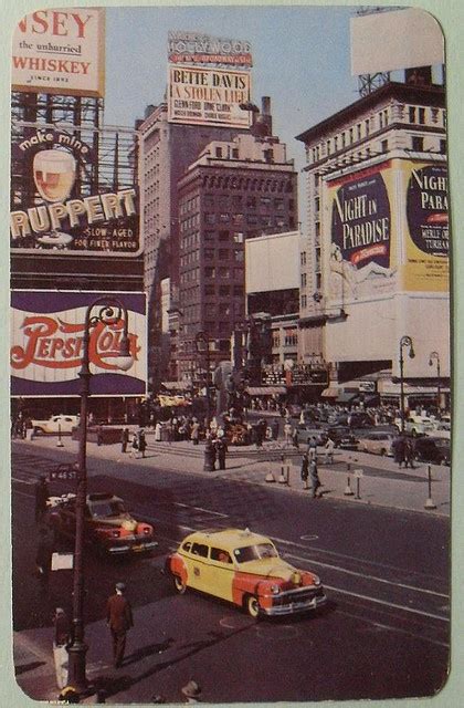 Times Square Vintage Round Corner Postcard Ruppert Pepsi Cola Nyc