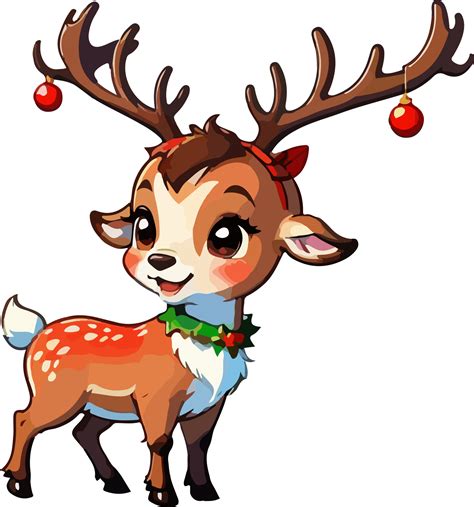 Cute Christmas Reindeer Mascot Clipart Ai Generative 33487245 Png