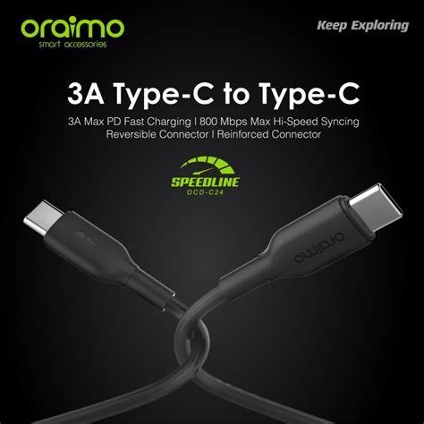 Jual KABEL DATA KABEL CASAN USB ORAIMO TIPE C TO TIPE C OCD C24 1M