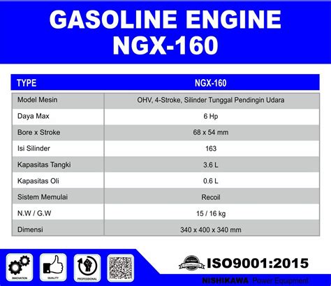 Ngx Gasoline Engine Mesin Bensin Nishikawa Karya Delitama