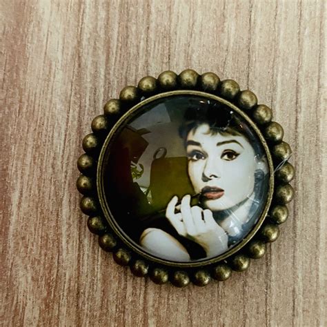 Audrey Hepburn Retro Brooch Antique Bronze Color Accessories Etsy