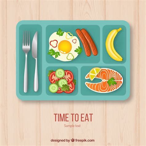 Lunch food tray | Free Vector