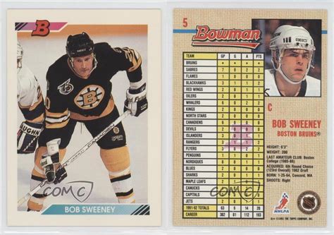 1992-93 Bowman #5 Bob Sweeney Boston Bruins Hockey Card | eBay