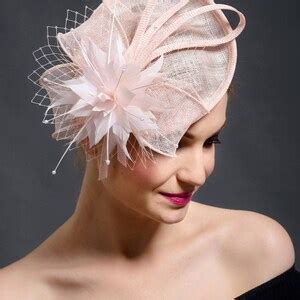 Blush Pink Fascinator Hat Nude Pink Saucer Hat Pink Elegant Wedding Fascinator Hat Etsy