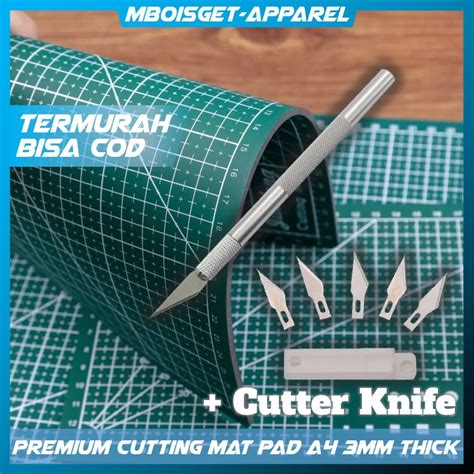 Jual Mboisget Taffware Work Cutting Mat Pad A X Cm Dengan Pisau