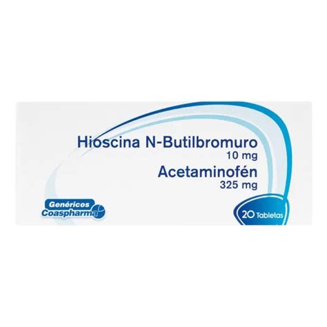 HIOSCINA N BUTILBROMURO 10MG ACETAMINOFÉN 325MG 20 TABLETAS