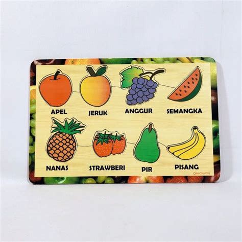 Jual Puzzle Sticker Hewan Buah Mainan Edukasi Kayu MDF Bergambar