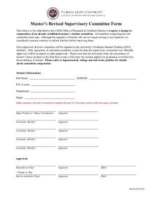 Fillable Online Supervisory Committee Approval Form Scaf Fax Email