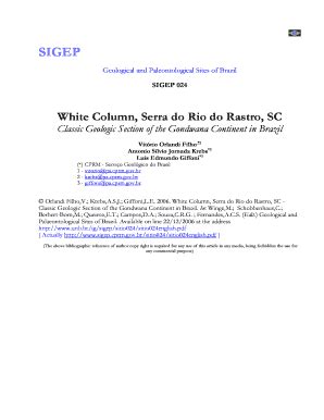 Fillable Online Sigep Cprm Gov White Column Serra Do Rio Do Rastro SC