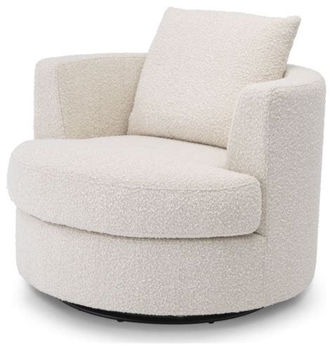 Boucl Cream Upholstered Swivel Armchair I Eichholtz Felix