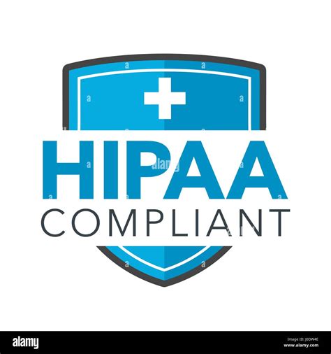 Hipaa Compliance Icon Graphic With Medical Security Symbol Stock Vector