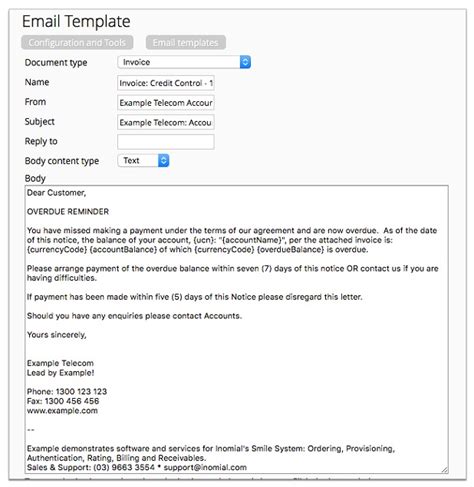 Invoice Email Template Sample