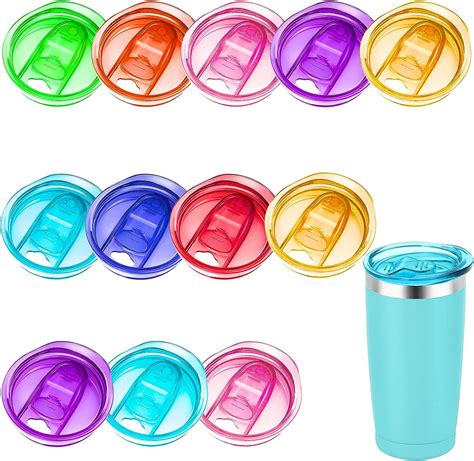 Ybb 12 Pcs 20 Oz Skinny Tumbler Replacement Lids Multi