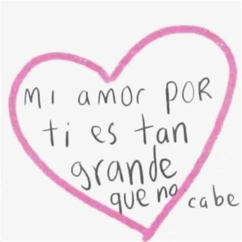 A Pink Heart With The Words In Spanish And An Image Of A Handwritten