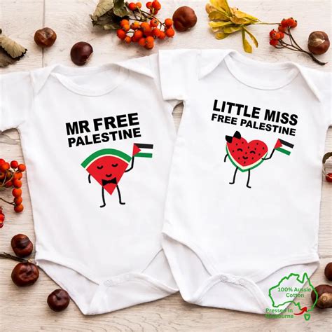 Miss / Mr Free Palestine Onesie White – Wear It Proud