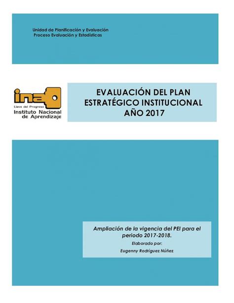 PDF EVALUACIÓN DEL PLAN ESTRATÉGICO INSTITUCIONAL AÑO 2017