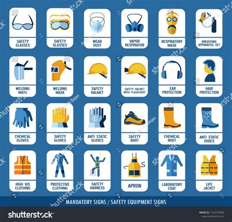 Collection Of Safety Equipment Set Of Safety And Health Protection