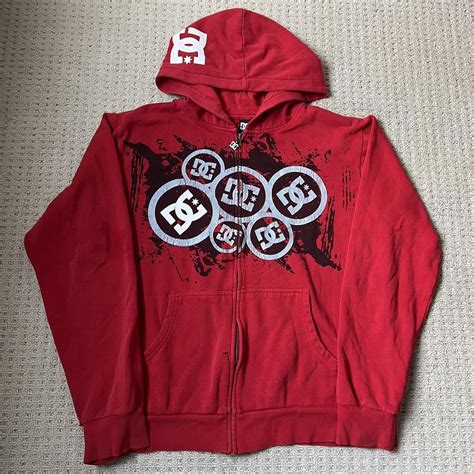 dc shoes hoodie size M two holes and a stain as... - Depop